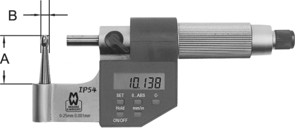 Moore & Wright Digital Tube Micrometer 0-25mm (0.1″) MW255-01DDL