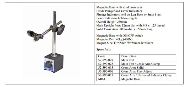 Universal-Magnetfuß und Messuhr-Kit (fester Querarm und Feineinstellungs-Querarm)