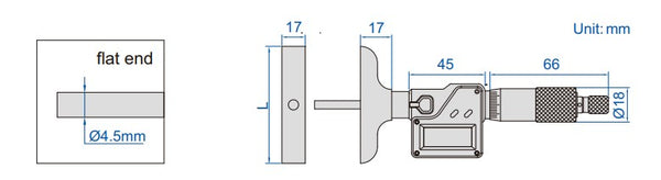IP65 Digital Depth Micrometer - 3540 Series (Insize) | 0-25mm/0-1" | 0-50mm/0-2" | 0-100mm/0-4" | 0-150mm/0-6" | 0-300mm/0-12"