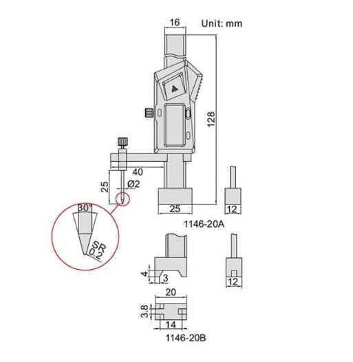Mini Digital Height Gauge 0-200mm/0-8"