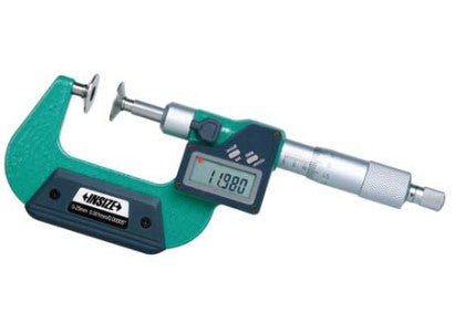 Digital Non-Rotating Spindle Disk Micrometer | Insize 3594 Series | Range 0-25mm | 25-50mm | 50-75mm | 75-100mm | Resolution 0.001mm/0.0005"