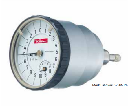 Kafer Small Inch Dial Gauge KZ 4/5 Rb | Reading - .001" | Range - .200" | Bezel Ø 1 9/16"