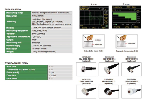Ultrasonic Thickness Gauge ISU-810D