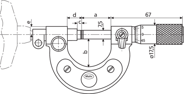 Mahr Micromar 40 T Micrometer with Integrated Dial Comparator 0-25mm