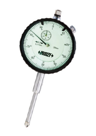 Long Stroke Dial Indicators | Insize 2310 Series | Range 20mm / 30mm | Resolution 0.01mm | Dial reading 0-100 | Bezel diameter 56mm | Flat Back / Lug Back