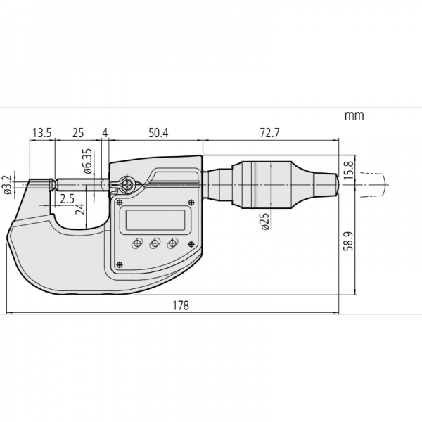 Mitutoyo 293-130-10 MDH 0.0001mm Digimatic High-Accuracy Micrometer 0-25mm (0-1″)