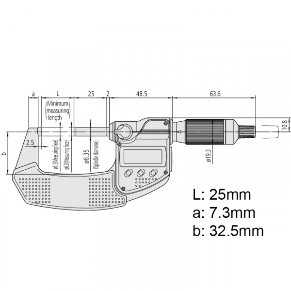 Mitutoyo Digimatic QuantuMike Micrometers IP65 0-25mm, 25-50mm, 50-75mm, 75-100mm
