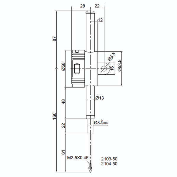 Insize 2103 Series Digital Dial Indicator with Rotating Display