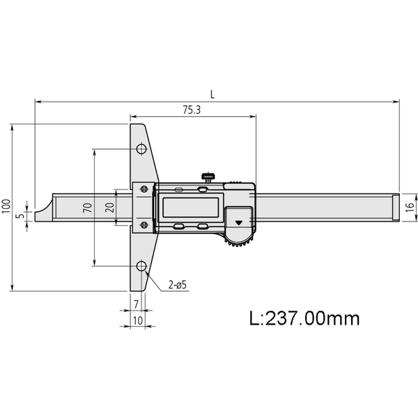 Mitutoyo 571-211-30 ABSOLUTE Digimatic Depth Gauge 0-150mm (0-6″)