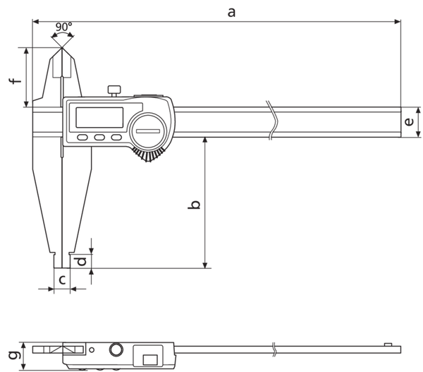 Mahr Marcal 18 EWR IP65 Digimatic Digital Caliper (with outside jaws): 0-300mm, 0-500mm