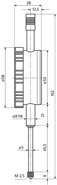 Czujnik zegarowy Mahr MarCator 810 SV - zakres: 40mm ; Podziałka: 0,01 mm