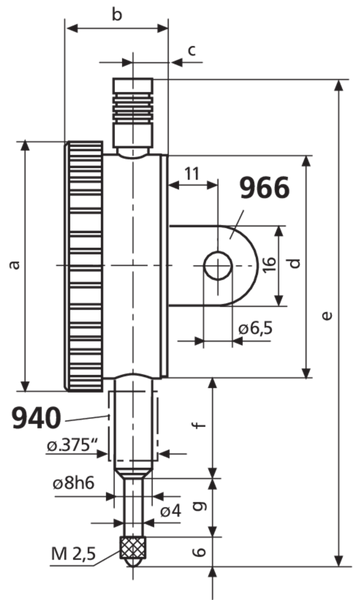 Mahr MarCator 803 S Small Dial Indicator - Range: 3mm ; Graudation 0.01mm ; DIN 878 ; Shockproof