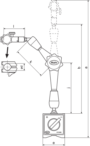 Mahr MarStand 815 MF Measuring tripod with magnetic base