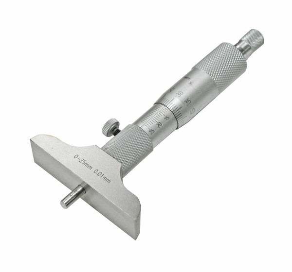 Mikrometry głębokości DIN 863 - 0-25mm/0-1" ; 0-100mm/0-4" ; Rozdzielczość 0–150 mm/0–6 cali: metryczna 0,01 mm; imperialna 0,001”