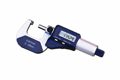 Digital Micrometer IP54 Splash Proof DIN 863, 0-25mm.-1", Resolution: 0.001mm/0.00005"
