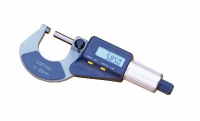Digital Micrometer IP40 DIN 863, 0-25mm.-1", Resolution: 0.001mm/0.00005"