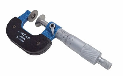 Scheibenmikrometer DIN 863 – 0–25 mm/0–1 Zoll; 25–50 mm/1–2 Zoll Auflösung: metrisch 0,01 mm, Zoll 0,0001 Zoll
