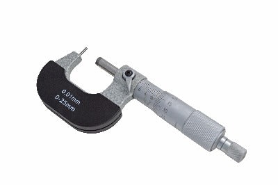 Tube Micrometers Pin Anvil (Type A) DIN 863 - 0-25mm/0-1" Resolution: Metric 0.01mm, Inch 0.0001”