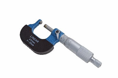 Kugelamboss-Mikrometer DIN 863 – 0–25 mm/0–1 Zoll; 25–50 mm/1–2 Zoll Auflösung: metrisch 0,01 mm, Zoll 0,0001 Zoll