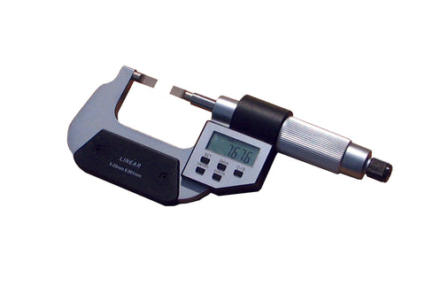 Digitale Blattmikrometer IP54 Staub- und spritzwassergeschützt DIN 863 | Auflösung 0,001 mm/0,00005 Zoll | Bereich 0–25 mm/0–1 Zoll; 25–50 mm/1–2 Zoll; 50–75 mm/2–3 Zoll