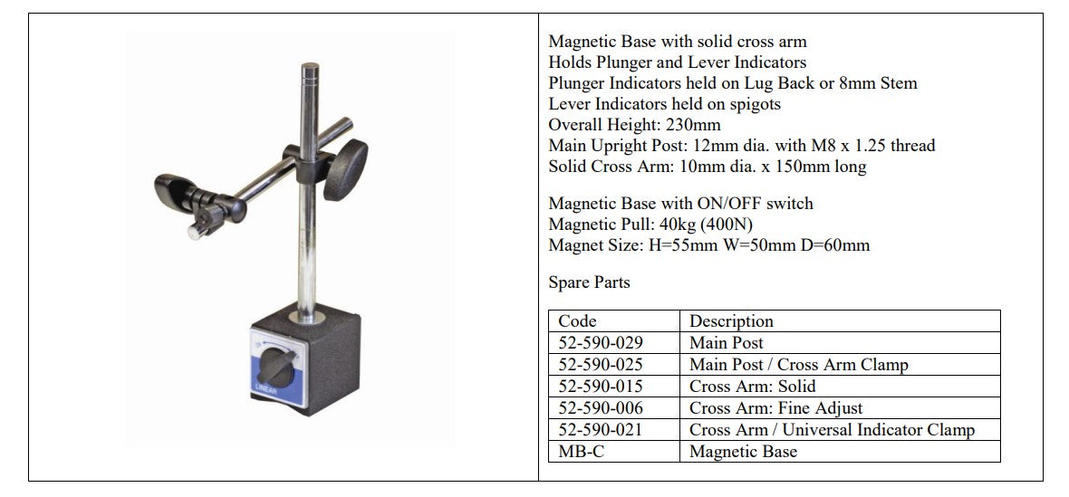 Magnetfuß und Messuhr-Kit (Querarm zur Feineinstellung