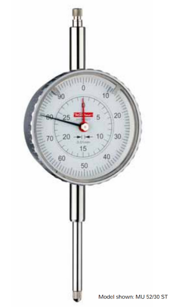 Kafer Dial Gauge MU 52/30 T | MU 52/30 ST (Shockproof) | Reading - 0.01mm | Range - 25mm | Bezel Ø 58mm
