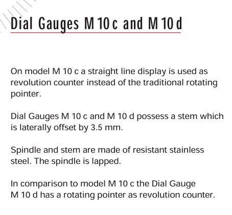 Kafer Dial Gauge M 10c Variant | Reading - 0.1mm | Range - 30mm