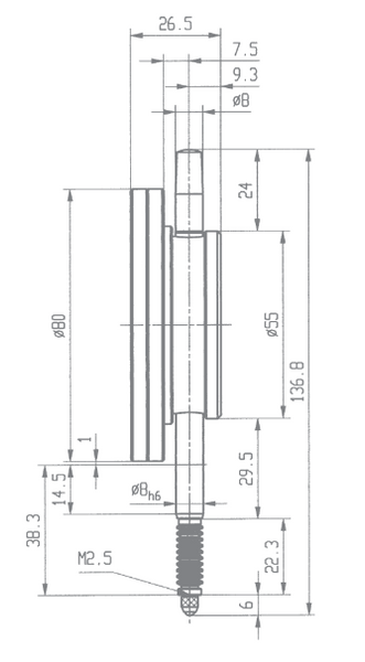 Kafer Dial Gauge GM 80 SW | Reading - 0.01mm | Range - 10mm