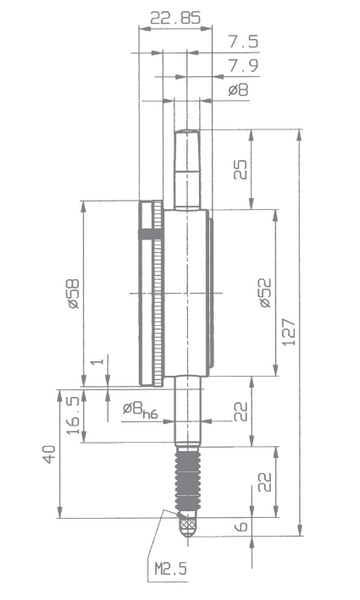 Kafer Dial Gauge M 2 S wa | Reading - 0.01mm | Range - 10mm
