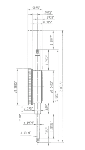 Kafer Inch Dial Gauge Z 2/30 Ta  | Reading - .001" | Range - 1" | Bezel Ø 2 1/4"