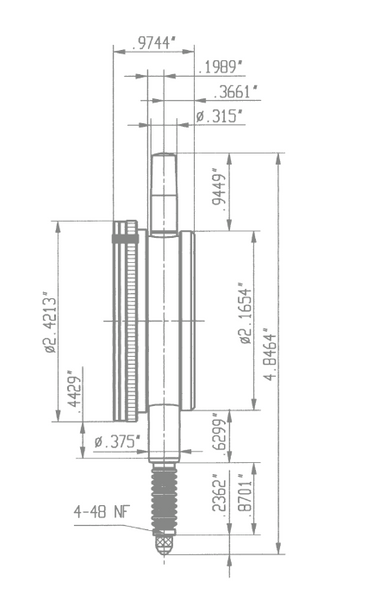 Kafer Inch Dial Gauge Z3 SNW | Reading - .0005" | Range - .400"