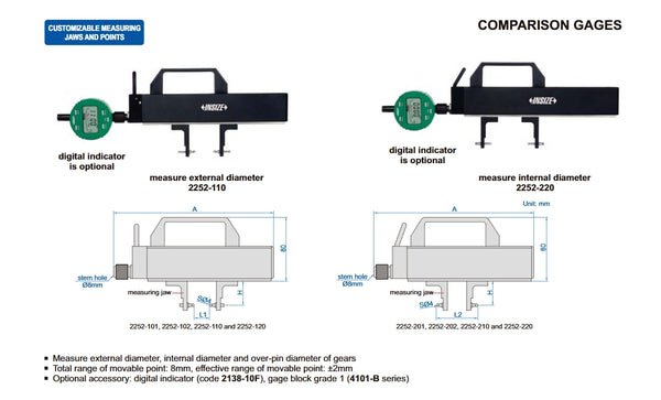 Comparison Gauges | Insize 2252 Series