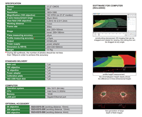 3D Measuring Microscope | Insize 5323-D215