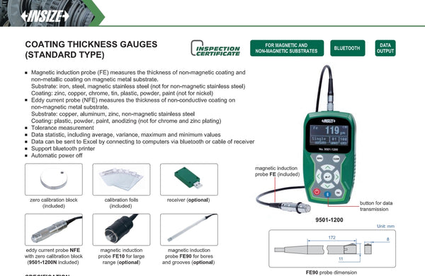 Coating Thickness Gauge | Insize 9501-1200