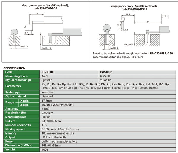 Surface Roughness Tester (Separable Type) | Insize ISR-C Series | 4mN Measuring Force