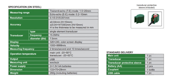 Ultrasonic Thickness Gauge for thin workpieces | Insize ISU-700D