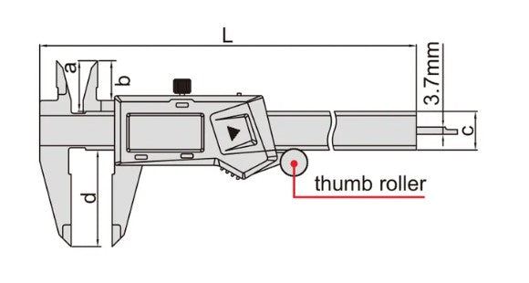 Insize 1196 Series Heavy Duty 300mm Digital Caliper (with or without thumb roller)