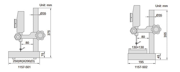 Digital Height Gauge 1157 Series (Insize) | Range 0-50mm | Resolution 0.001mm/0.00005" | Granite or Ceramic Base