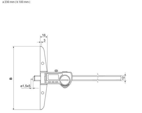 Mahr MarCal 30 EWR IP67 Digital Depth Gauge | 0-150mm/0-6" ; 0-200mm/0-8" ; 0-300mm/0-12" | Resolution 0.01 mm/0.0005"