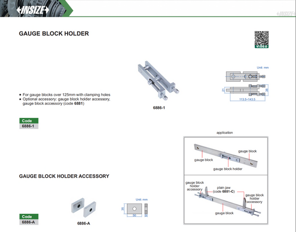 Gauge Block Holder | Insize 6886-1