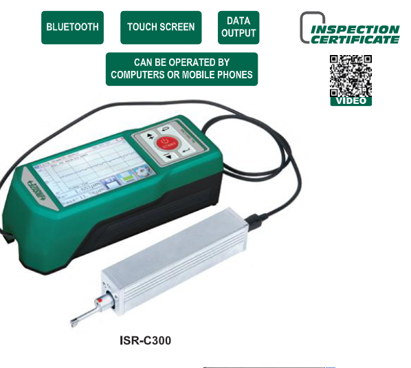 Surface Roughness Tester | Insize ISR-C300/C301 | Measuring Force 4mN/0.75mN | Resolution 0.001um | BluetootH