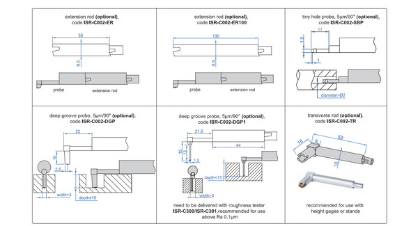 Surface Roughness Tester | Insize ISR-C300/C301 | Measuring Force 4mN/0.75mN | Resolution 0.001um | BluetootH