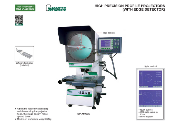 High Precision Profile Projector without Edge Detector | Insize ISP-A4500E/A5000E/A5001E/A5002E/A5003E