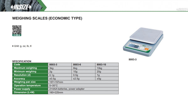 Weighing Scales (Economic Type) | Insize 8003 Series