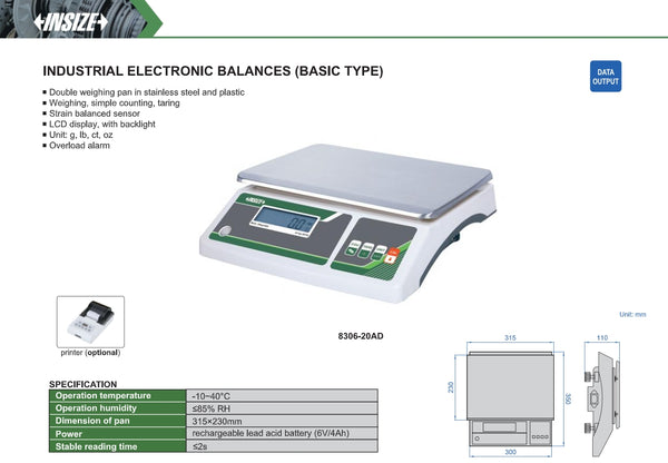 Industrial Electronic Balances | Insize 8306 Series