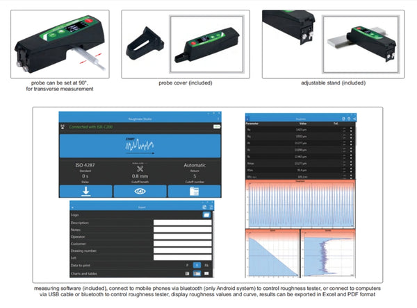 Surface Roughness Tester | Compact Type | Insize Plus ISR-C200 | 13 Roughness Parameters | Resolution 0.001micron