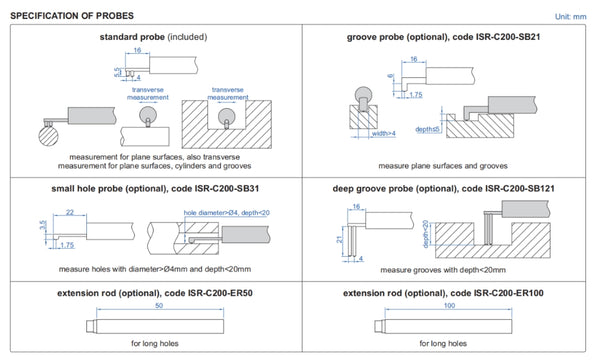Surface Roughness Tester | Compact Type | Insize Plus ISR-C200 | 13 Roughness Parameters | Resolution 0.001micron