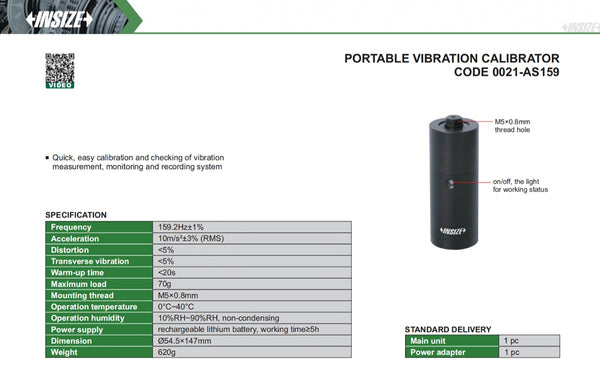 Portable Vibration Calibrator | Insize 0021-AS159