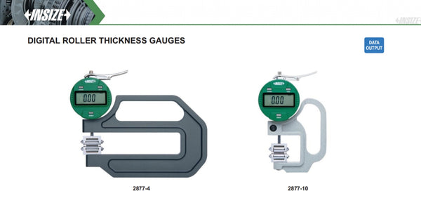 Digital Roller Thickness Gauges | Insize 2877 Series | Range 0-3.5mm / 0-10mm | Resolution 0.01mm / 0.001mm