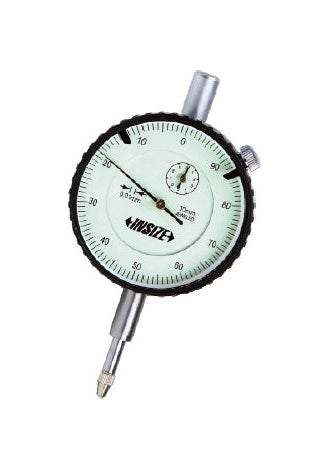 Reverse Reading Dial Indicators | Insize 2801 Series | Range 10mm | Resolution 0.01mm | Dial Reading 100-0 | Bezel Diameter 58mm | Flat Back/Lug Back